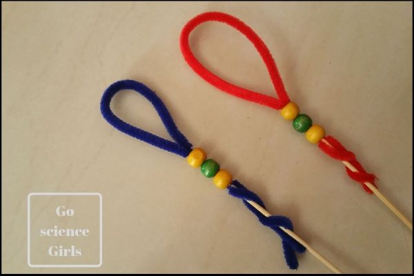 Adding pony beads and a chopstick handle