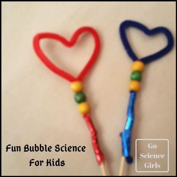 How to make heart shaped bubble wands and some fun bubbles science for kids