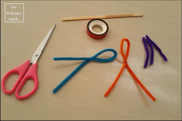 Materials to make easter egg bubble wands