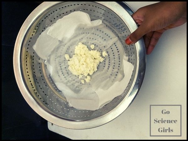 Separating ricotta cheese curds from whey