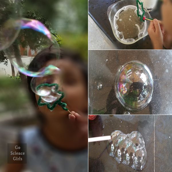 Make a Christmas tree bubble wand and explore bubble science through play