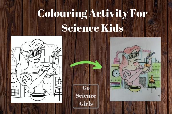 Ariel as a Scientist colouring in - encouraging girls in STEM