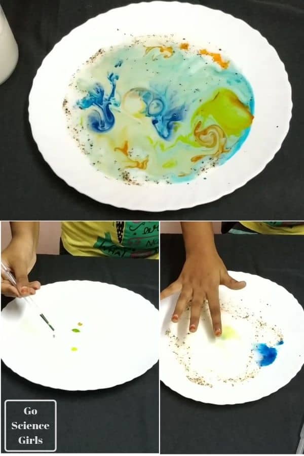swirling milk science activity for toddlers and preschoolers
