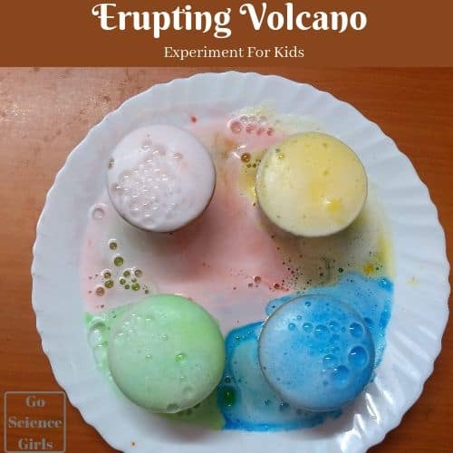 Erupting-volcano experiment for kids