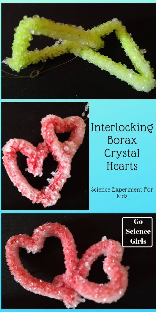 Interlocking Borax Crystal Hearts
