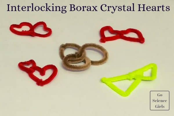 Interlocking Borax crystal hearts