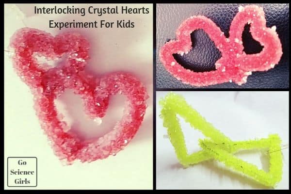 Interlocking crystal heart experiment for kids