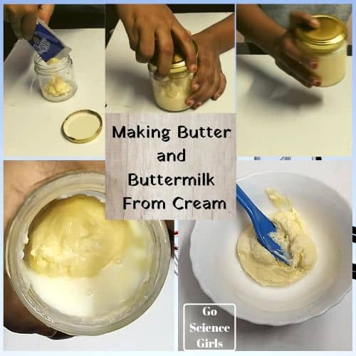 Making butter and buttermilk from cream