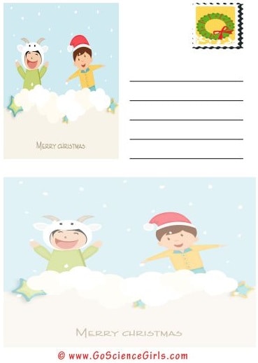 Merry Christmas Post Card Template