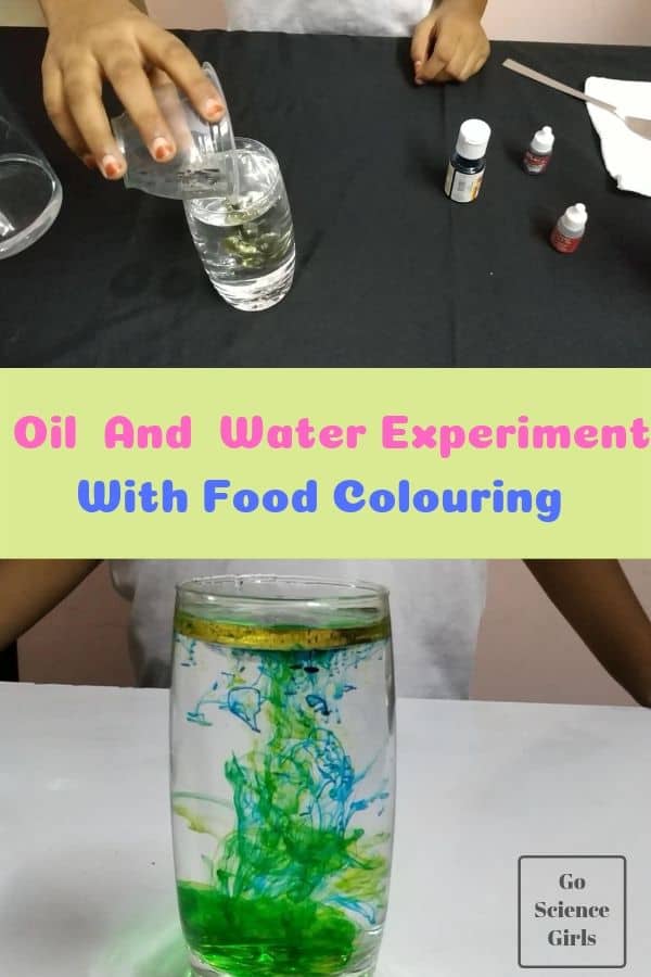 Oil And Water Experiment With Food Colouring