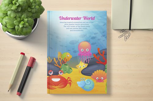 Under Water World Book template