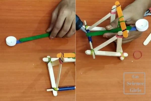 attach rubber band for rotating motion