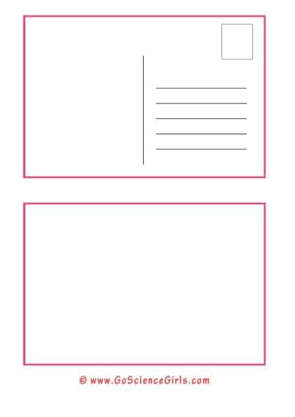 Free Printable Blank Postcards for Kids  Printable postcards, Postcard  template free, Templates printable free