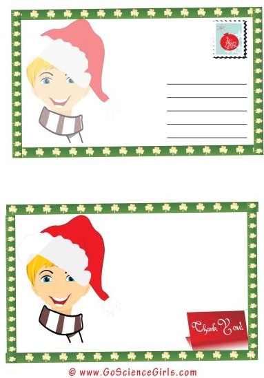 free printable christmas thank you card template