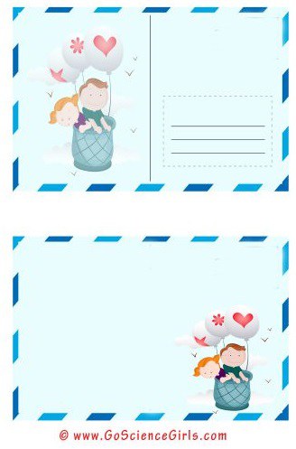greeting post card template for kids