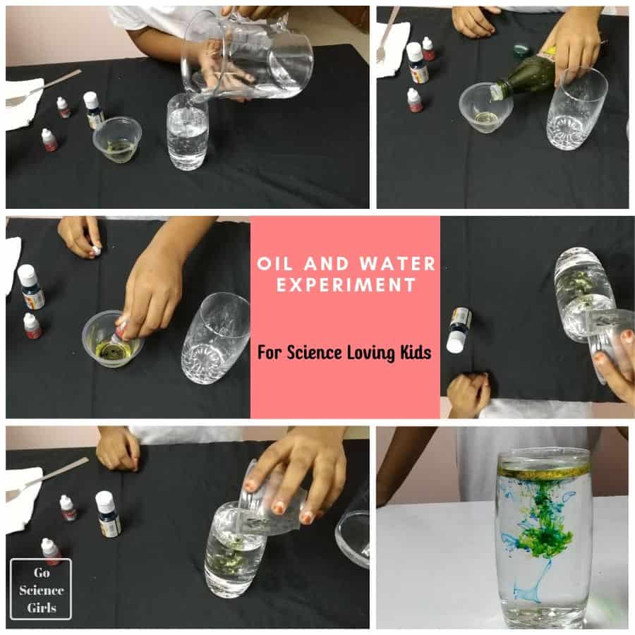 oil and water experiment Go Science Girls