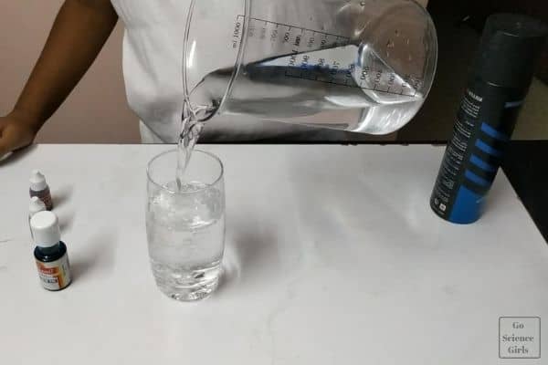 pour water to the glass Go Science Girls