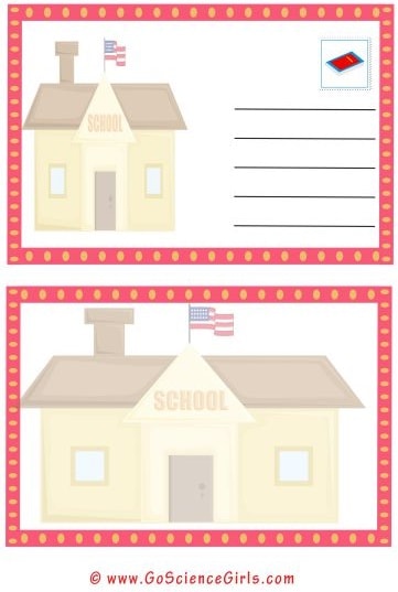 school postcard template for kids