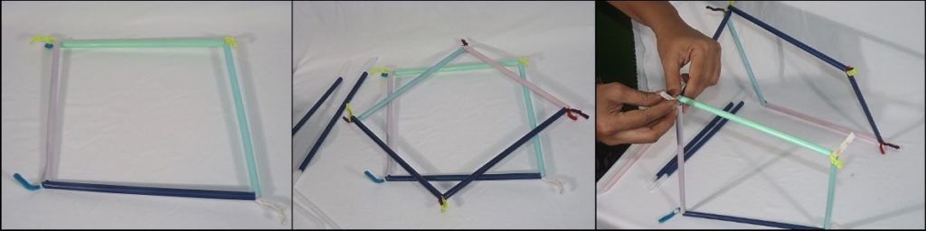 Make Square wand Using Straw And Pipecleaner