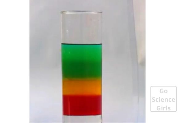 science experiment with oil water food coloring