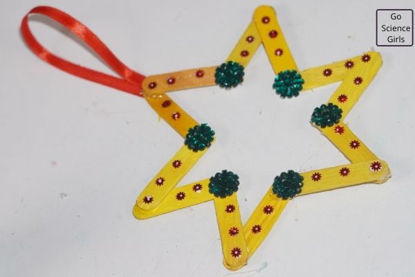 Hanging Popsicle Stick Christmas Stars