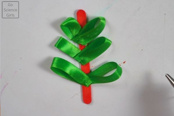 Ribbon Popsicle Stick Christmas Tree