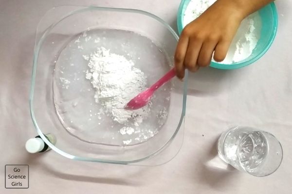 Add Corn Starch To Glass Bowl Oobleck Science