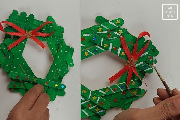 DIY Popsicle Stick Wreath Christmas ornaments