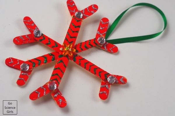 Easy Popsicle Stick Snowflakes Christmas Ornaments