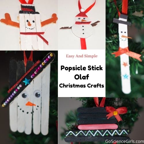Popsicle Stick Olaf Christmas Crafts