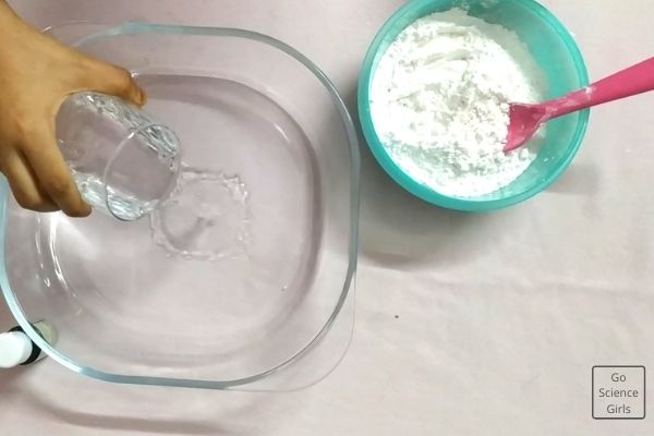 Pour Water To Glass Bowl Oobleck Science