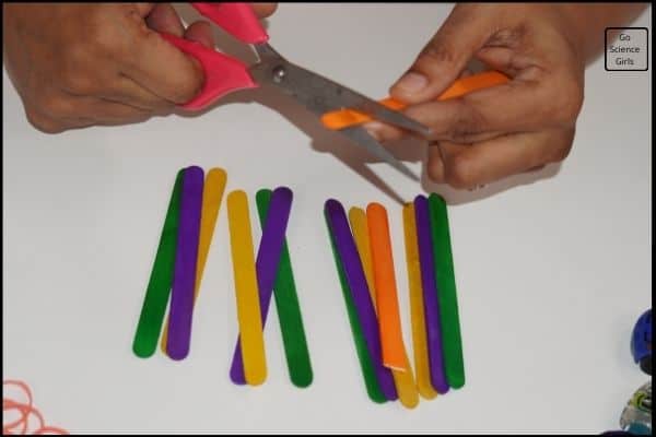 Cutting Popsicle Sticks for Car Launcher