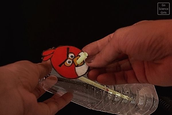Attach Angry Bird To Straw