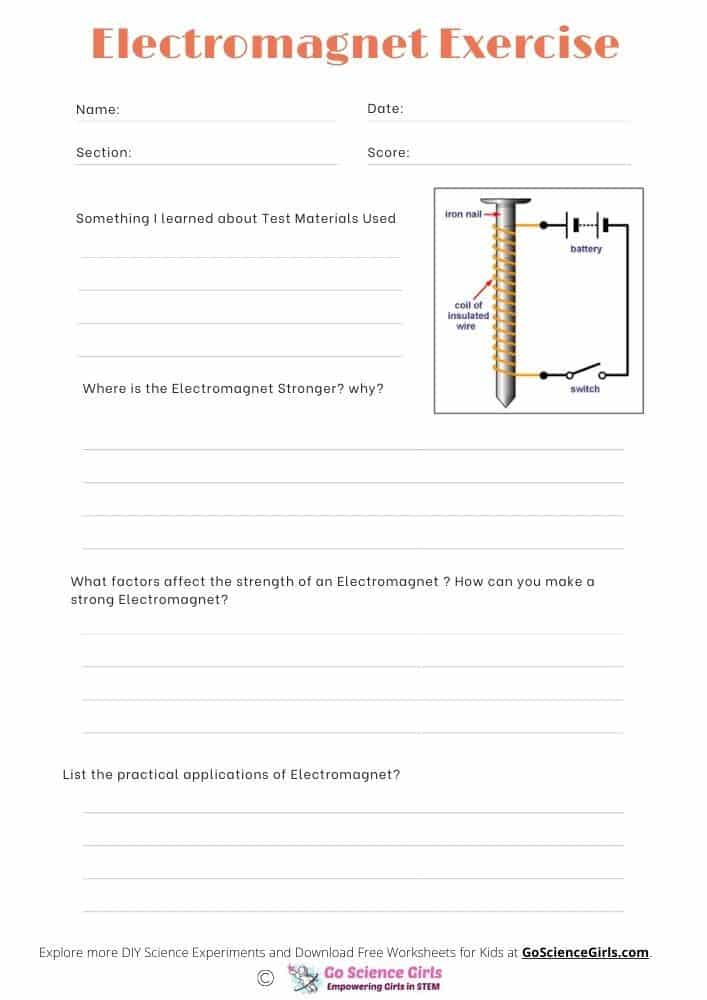 Electromagnet nail coil worksheet