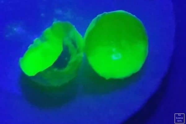 Fluorescent Crystals Formed On Egg Shells