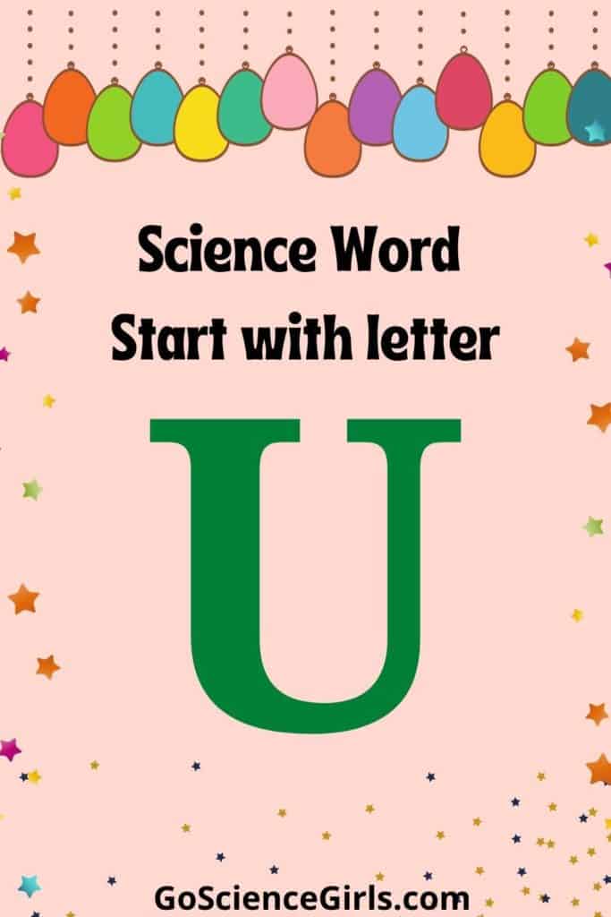 Science words Starts with Letter u