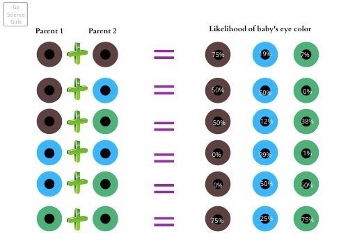 is the green eye gene dominant