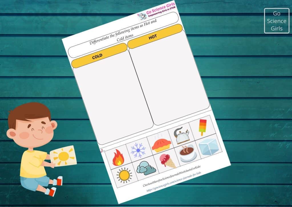 Science journal differentiate hot cold