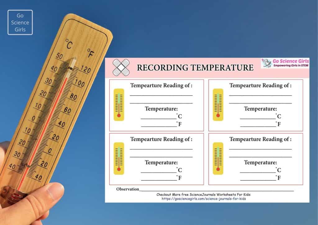 science journal Recording Temperature