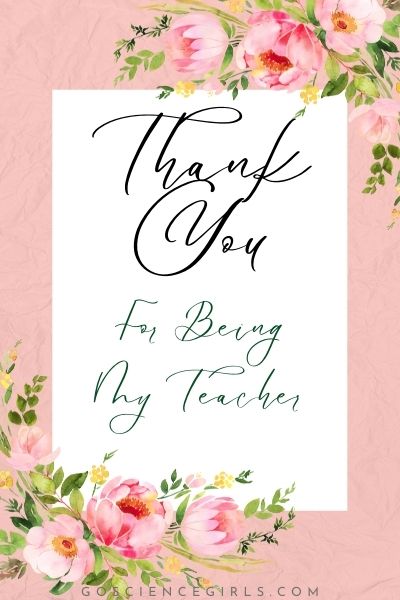 Teacher Appreciation Week Card - Thank you for being my teacher