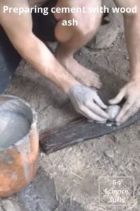 Preparing cement with the wood ash