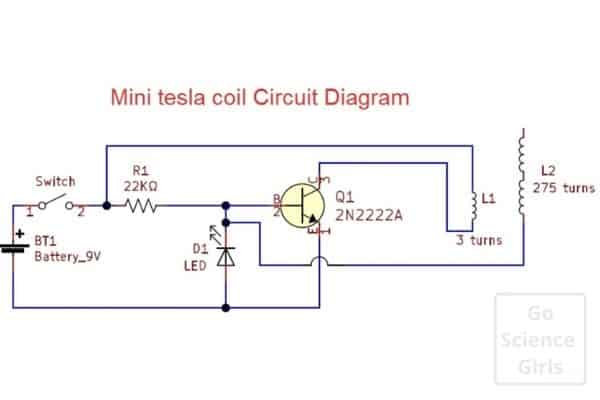 Mini tesla coil circuit diagram