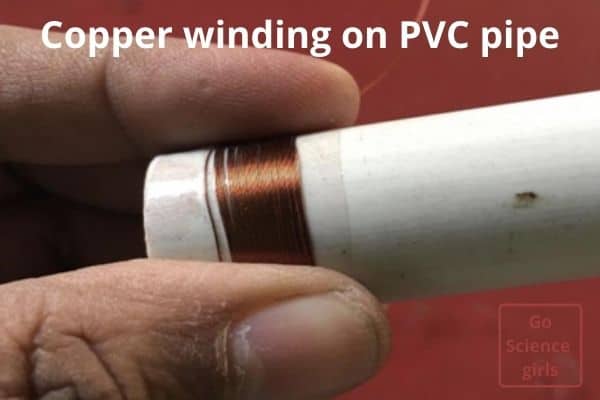 Copper winding on PVC pipe