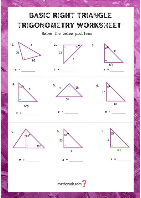 Basic Right triangle Trigonometry worksheet -2