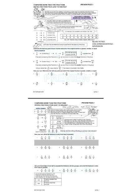 Comparing Fractions – Level 1 Worksheet_1