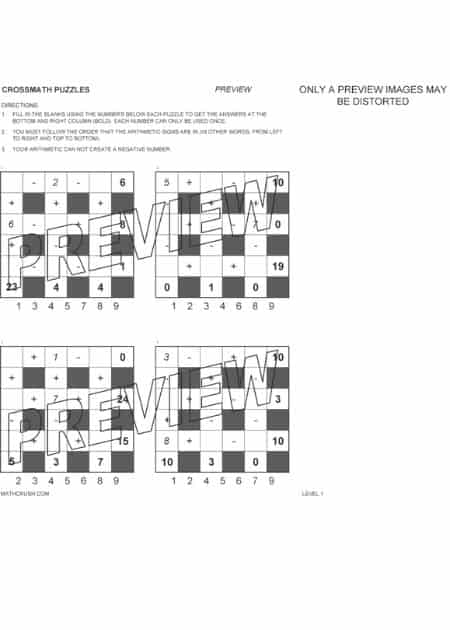 Crossmath Puzzle – Level 1_1