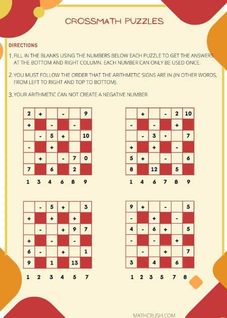Crossmath Puzzle – Level 1