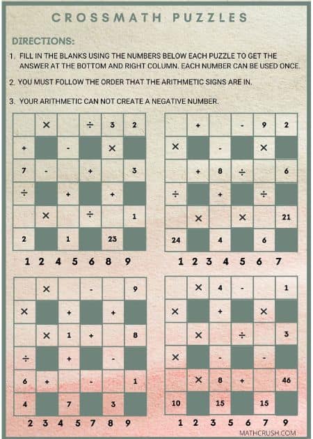 Crossmath Puzzle – Level 3