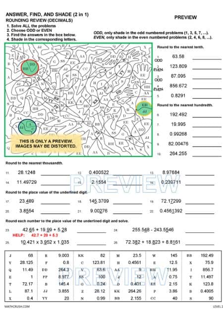 Studying Rounding by Decimals- Answer, Find, and Shade (2 in 1)_4