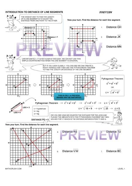 Introduce these Worksheets to Find the Distance of Line Segments (Level 1)
